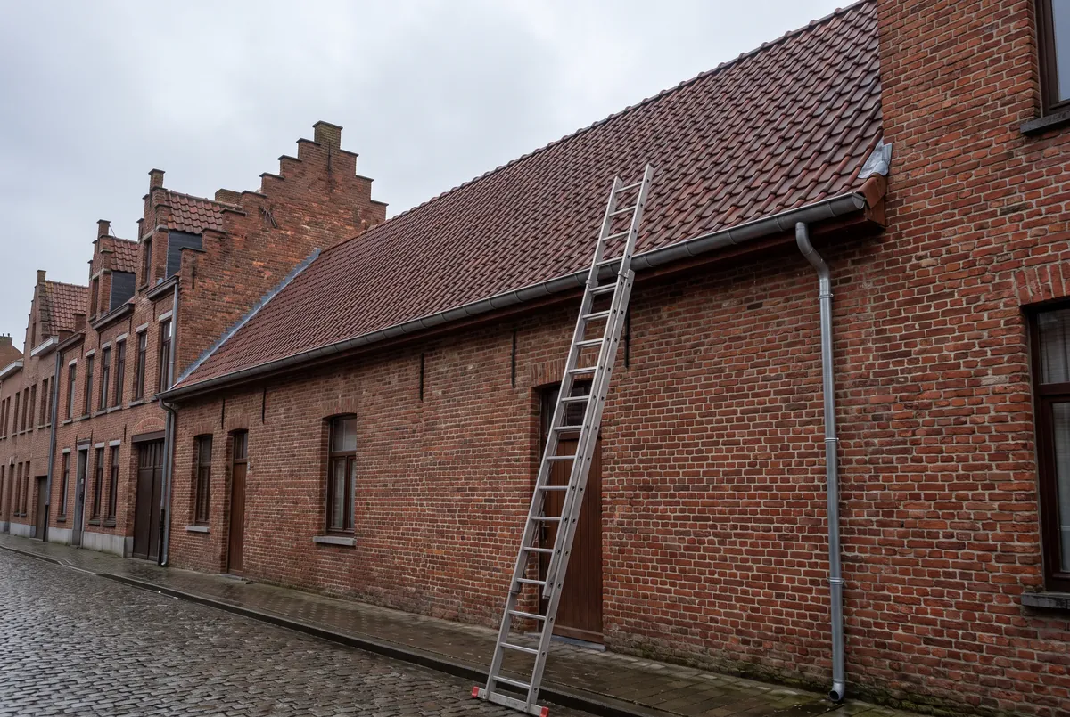 Nieuw pannendak op een rijwoning in Poperinge