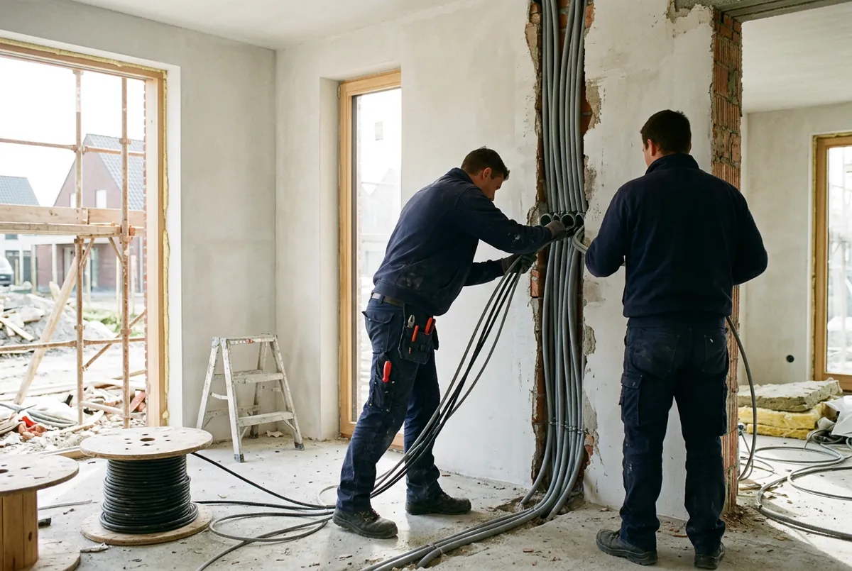 Kabels trekken in een nieuwbouwwoning