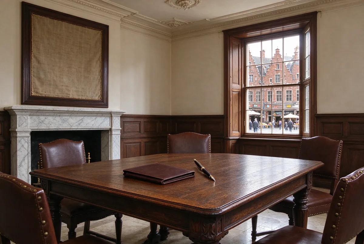 Aktezaal van een notariskantoor in een herenhuis
