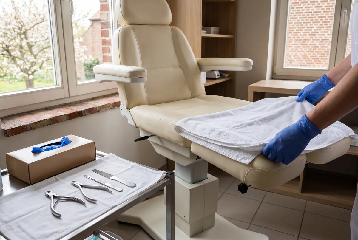Behandelruimte van een podologiepraktijk in Sint-Truiden