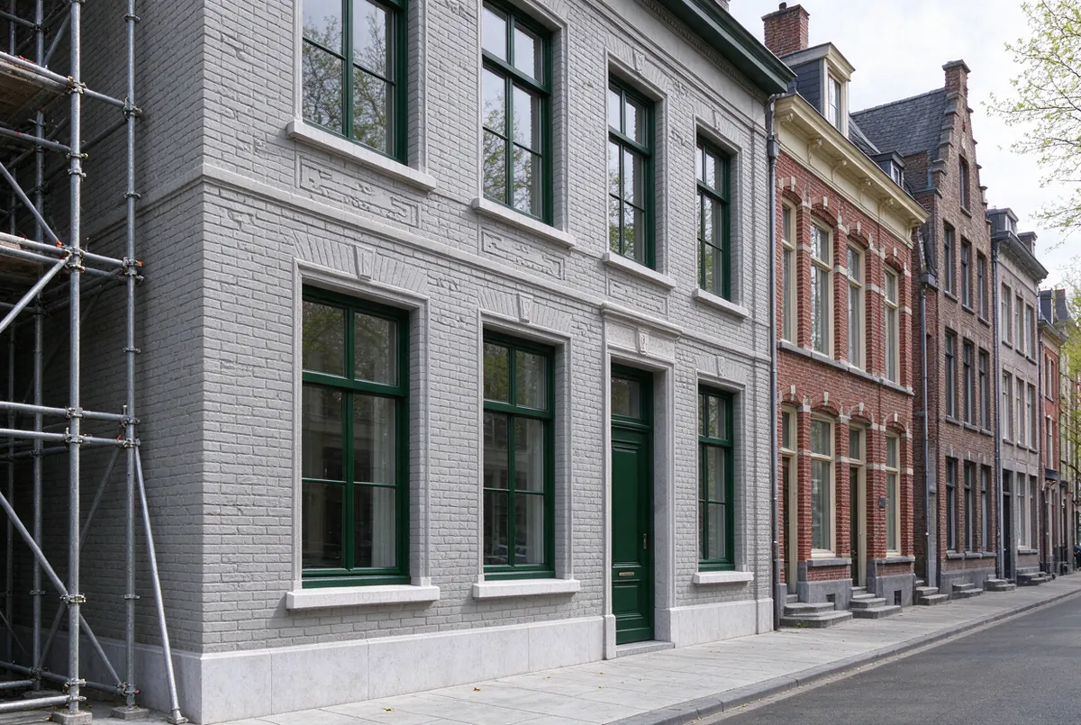 Gerenoveerde gevel van een burgerhuis in Sint-Niklaas