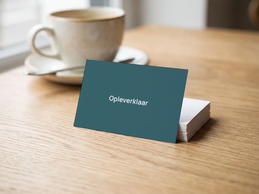 Haar drukwerk in de stijl van haar website: visitekaartjes en flyers