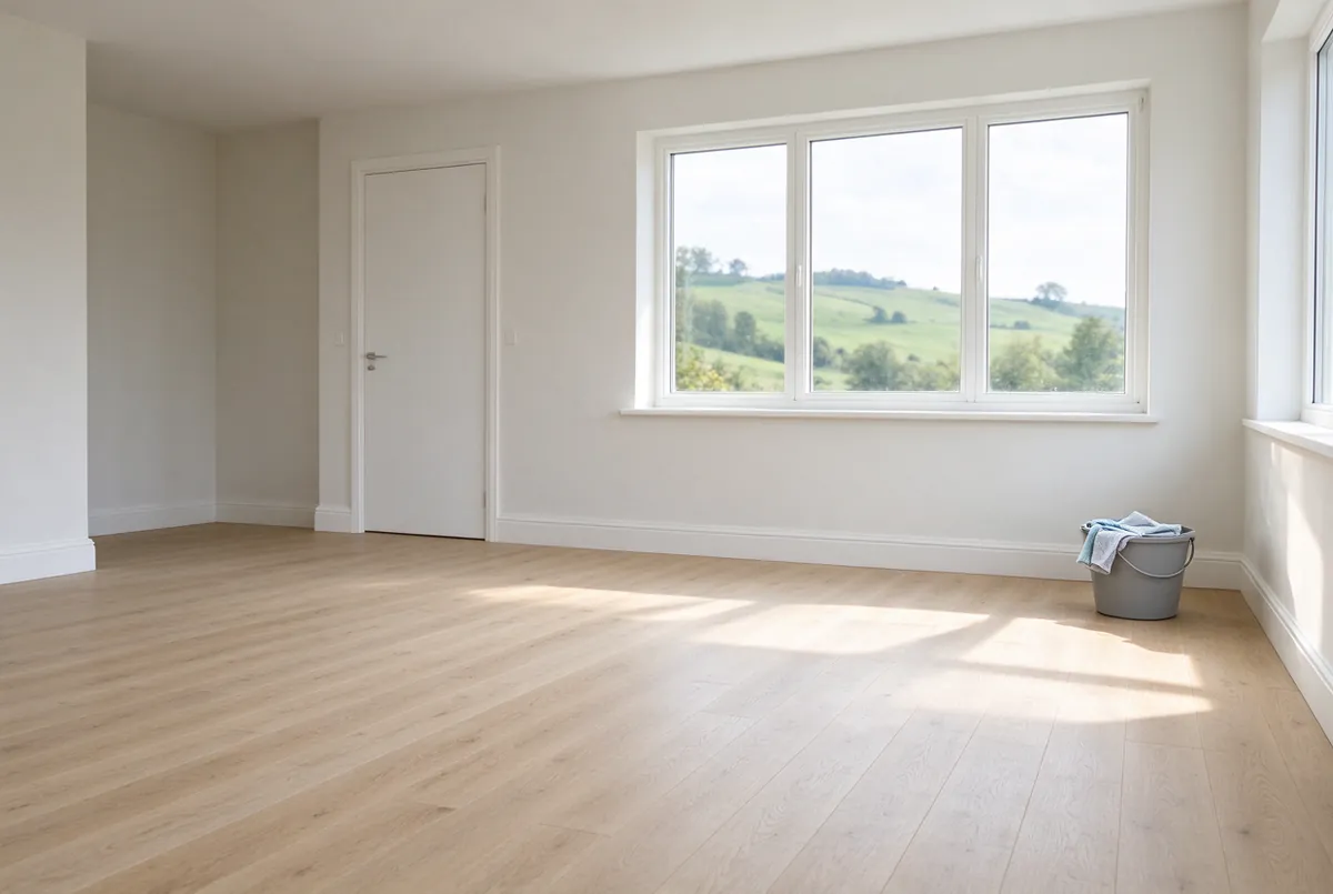 Lege, propere woonkamer na een verhuis