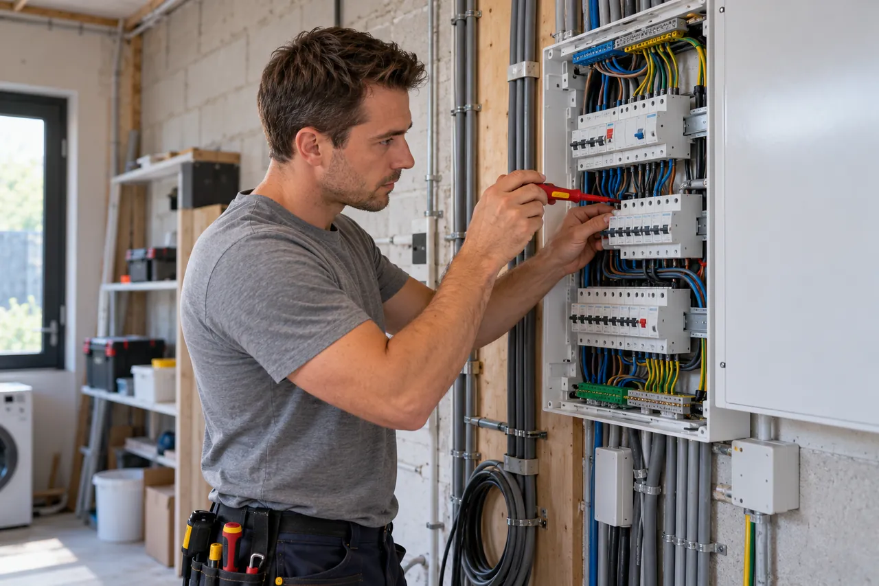 Elektricien aan het werk